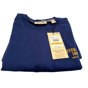 Scotch & Soda 1985 Amsterdam Mens Blue Graphic T-Shirt Crew Neck Short Sleeve Co